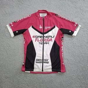 Louis Garneau LG Cycling Jersey Womens Large Mens Sm Zip Short Sleeve Pink White